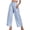 Blue, variant on Loose Women High Waist Casual Jeans Boyfriend Wide Leg Side Pleat Denim Trousers