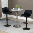 thumbnail image 2 of Homiyad Adjustable Bar Stools Set of 2, Velvet Counter Height Barstool, Upholstered Kitchen Stool with Swivel Seat, Steel Frame, Footrest for Kitchen Counter and Dining Room, ‎Black, 2 of 8