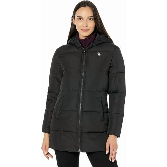 U.S. Polo Assn. Women's Plus Size Large Hooded Puffer Coat
