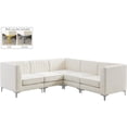 thumbnail image 2 of Meridian Furniture Alina Cream Velvet Modular Sectional, 2 of 20
