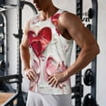 thumbnail image 5 of Gukieu Textured Heart Abstract Art Print Men's Quick Dry Fitness Vest, Round Neck Sleeveless Fitness Bodybuilding Top-Large, 5 of 7