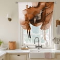 thumbnail image 3 of Blue Marble Tie Up Curtain Valance for Window, Adjustable Rod Pocket Window Curtains Shades, Modern Ombre Abstract Ink Painting Art Light Filtering Valance Drapes for Cafe Living Room Bedroom 52"x45", 3 of 9