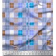 thumbnail image 1 of Soimoi Crepe Silk Fabric Geometric Check Fabric Prints by Yard 42 Inch Wide, 1 of 3