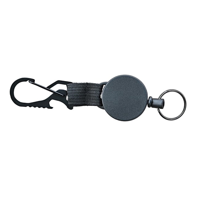 Llavero retráctil duradero y mosquetón con carrete para llaves, portátil resistente con Cable de acero de 23,62 pulgadas, resistente para escalar y