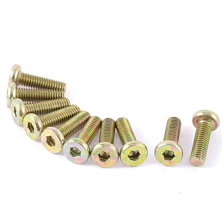 

a16022300ux0877 M6 x 20 mm Threaded Hex Socket Head Cap Screw Bolt Bronze Tone Pack of 10