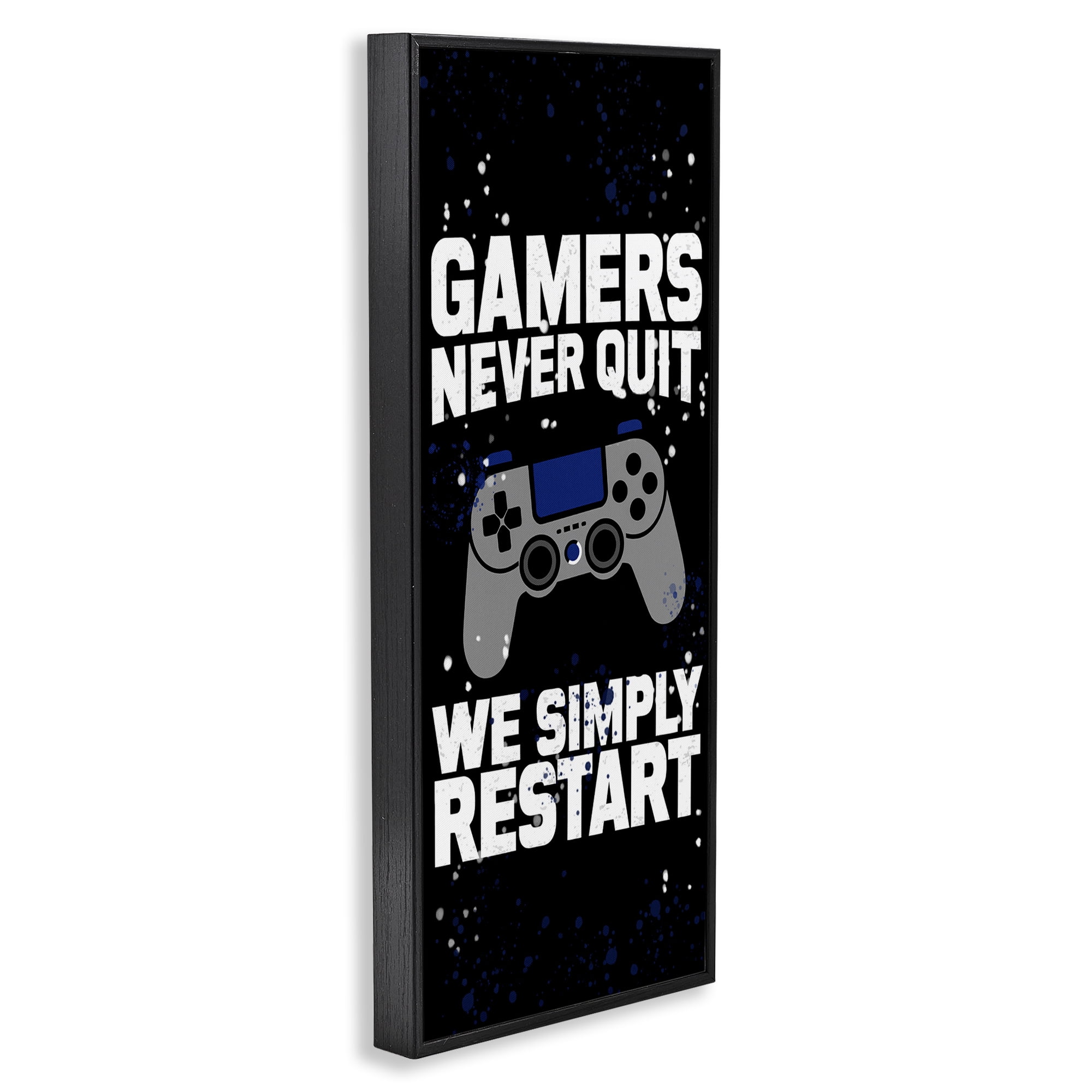 Stupell Industries Never Quit Simply Restart Black Framed Giclee Art, design by Kim Allen