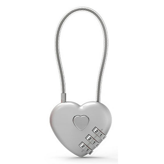 YIEMEEN Heart Shaped Padlock 3 Digit Password Lock Luggage Password Padlock Double Mood Love Lock Travel Valentine's Day Gift