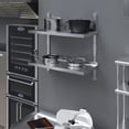 thumbnail image 5 of AmGood 16 in. x 36 in. Two-Tier Metal Wall Mount Shelf | Staunless Steel Shelving for Commercial Kitchen, Closet, Garage, Pantry, etc, 5 of 9