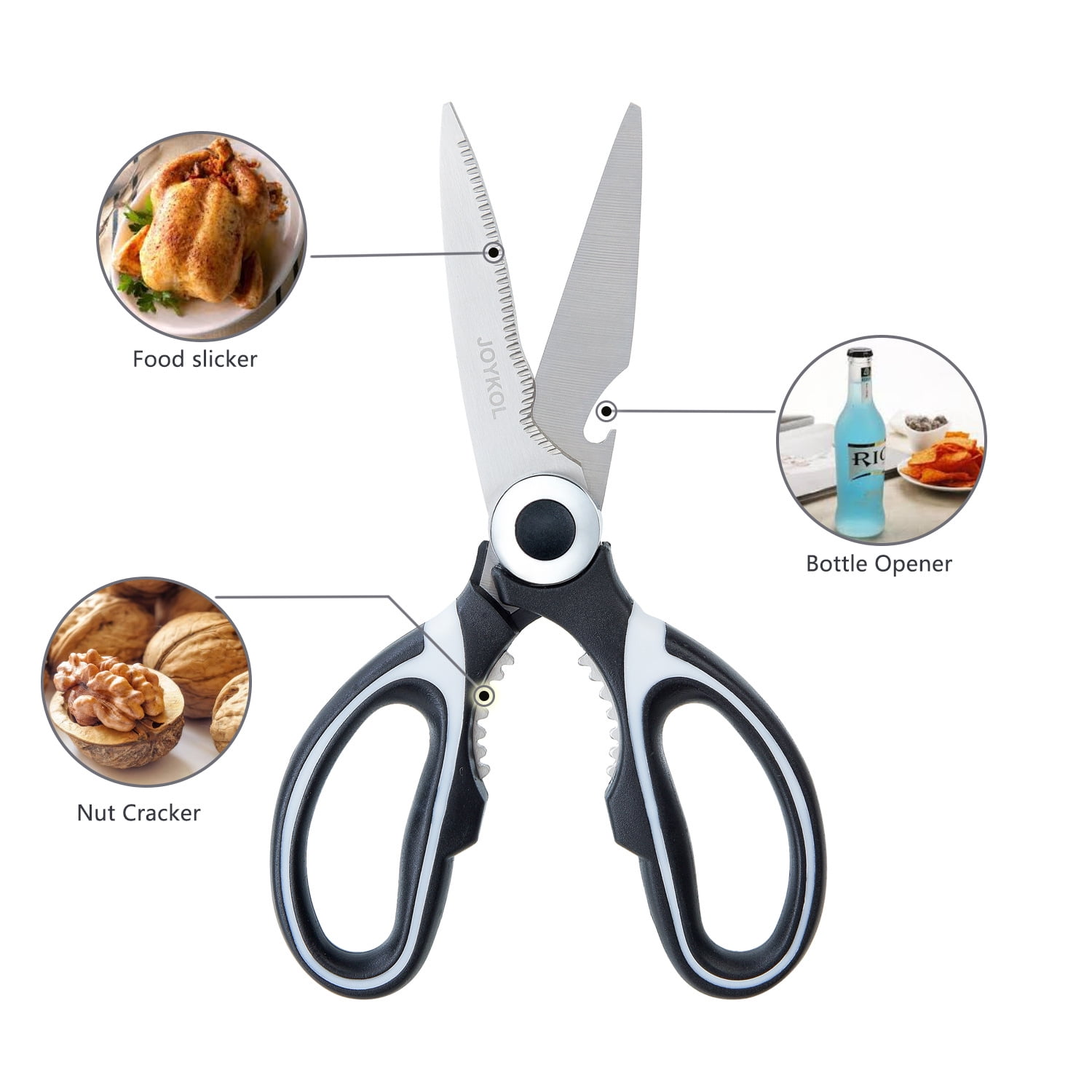 Kitchen Shears, Acelone Premium Heavy Duty Shears Ultra Sharp Stainless  Steel Multi-function Kitchen Scissors for  Chicken/Poultry/Fish/Meat/Vegetables/Herbs/BBQ… (Orange black) - Shop -  TexasRealFood