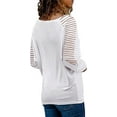 thumbnail image 2 of Eternatastic Womens Long Sleeve Tops Striped Shirts Drop Shoulder V-Neck Loose Fit Casual Blouses T Shirts, 2 of 4