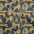 thumbnail image 1 of oneOoneCottonPoplinMustardYellowFabricTropicalLeafWithAnimalDiyClothingQuiltingFabricPrintFabricByYard42InchWide, 1 of 4