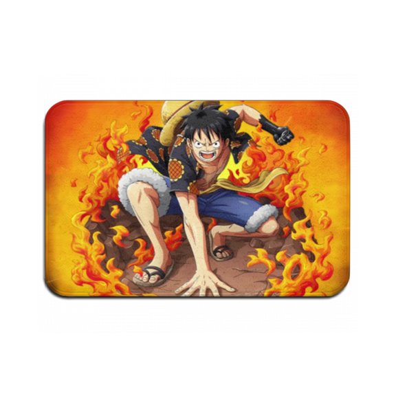One Piece Anime Plush Print Carpet Floor Mat Suitable for Bedroom, Living Room, Outdoor Study Room, Play Decoration Floor Mat Carpet 15"×26"