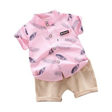 LUOGENLI Ensemble de Vêtements pour Bébé Garçon, T-Shirt à Plumes, Shorts, Pantalons, Ensemble Maxi Blanc avec Poches 18-24 Mois