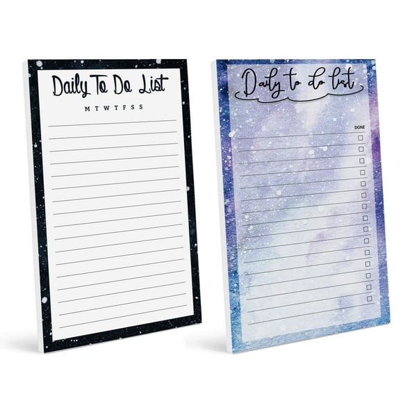Inkdotpot Pack Of 2 Daily Planner List Undated Notepads, Memo Pad To-Do List Tear Off List Pad- Organizer- Scheduler- Organize Tasks (50 Sheets Each)-XD