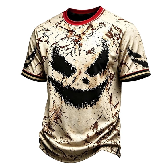 CONZONE Mens Halloween T-Shirts Graphic Tees for Men Short Sleeve Crew Neck Fashion Tops