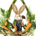 thumbnail image 6 of Northlight Farmer Bunny Moss Vines Teardrop Easter Wreath - 22" - Green and Orange - Unlit, 6 of 9