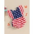 thumbnail image 6 of 4th of July Baby Girls Rompers Stripe Stars Print Ruffles Fly Sleeve Infant Bodysuits Summer Jumpsuits, 6 of 10