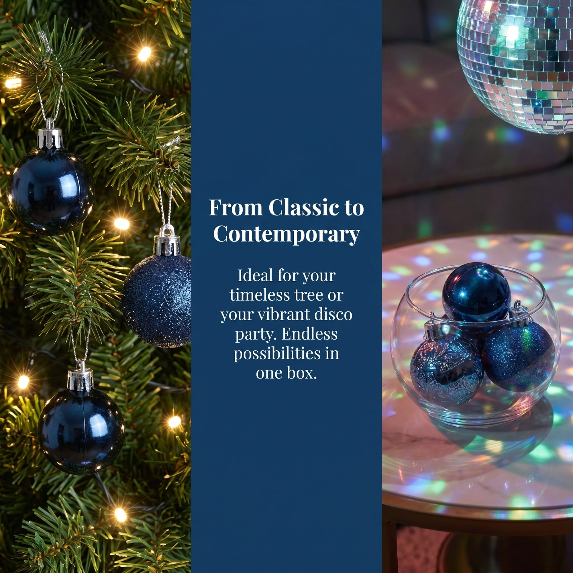 Unique Bargains 12Pcs Christmas Tree Ornaments Hanging Baubles Shatterproof Blue 1.6"