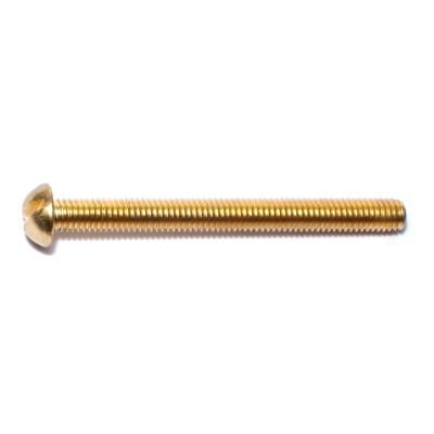 

#10-32 x 2 Brass Slotted Round Head Machine Screws MSRB-233 (15 pcs.)