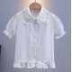 thumbnail image 1 of Odeerbi Camisa de Vestido de Algodón de Las Niñas Flor Bordado de Manga Corta Uniforme de La Escuela Con Bolsillo, 1 of 9