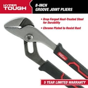 Hyper Tough 8 in Groove Joint Pliers with Comfort Grips, Black, 5368V