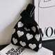 thumbnail image 4 of Bolsos De Mano Bolso de viaje de muñeca de punto informal simple portátil hecho a mano para vacaciones de fin de semana, 4 of 9