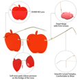 thumbnail image 5 of Cute Wedding Costume Trendy Transparent Eyewear Rimless Sunglasses UV400 Protection apple Shaped Sunglasses GREEN, 5 of 8