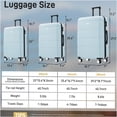 thumbnail image 2 of JERFIT 3-Piece ABS Hardshell Luggage Set with Spinner Wheels & TSA Lock, Lightweight Suitcases 20/24/28 Inch, Light Blue, 2 of 10