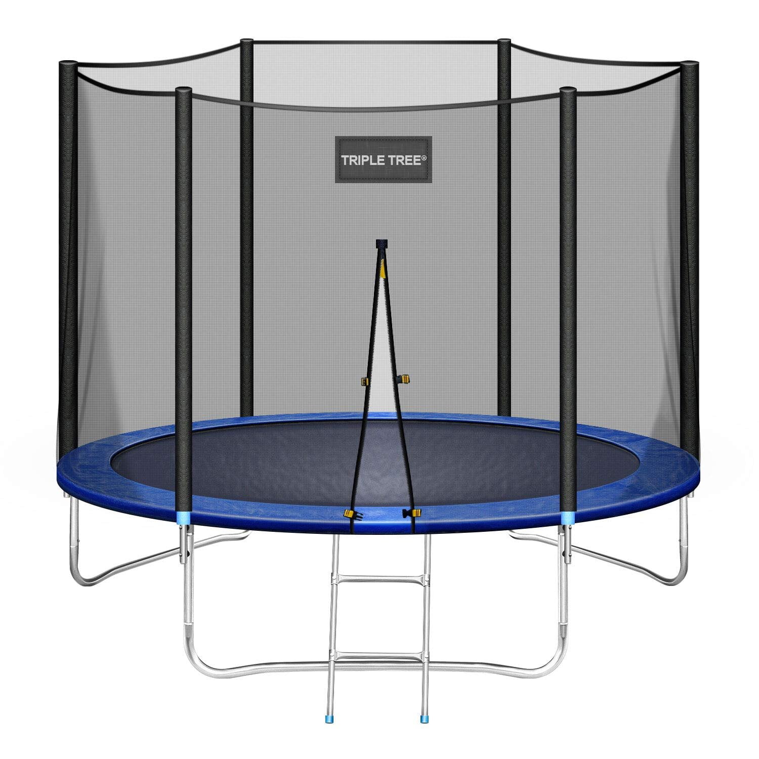 10' Round Backyard Trampoline with Safety Enclosure, Total Weight Limit