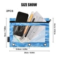 thumbnail image 3 of ALAZA 2 Pack Pencil Pouch Ocean Wavy Pencil Case for 3 Ring Binder Clear Window Pencil Bag Organizers, 3 of 6