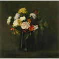 thumbnail image 2 of Henri Fantin-Latour 15x15 Black Ornate Wood Framed Double Matted Museum Art Print Titled - Flowers (1861), 2 of 5