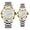 gold white couple, variant on Men Women Couple Calendar Week Diamond Vintage Japanese Automatic Self-Winding Mechanical Wrist Watch Tungsten Steel Band Sapphire Crystal Waterproof Luminous Clock