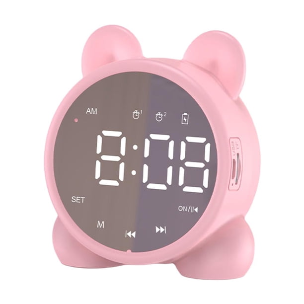Sin Manos De Carga USB Del Despertador Del De Bluetooth Para El Rosado Baoblaze Despertador digital