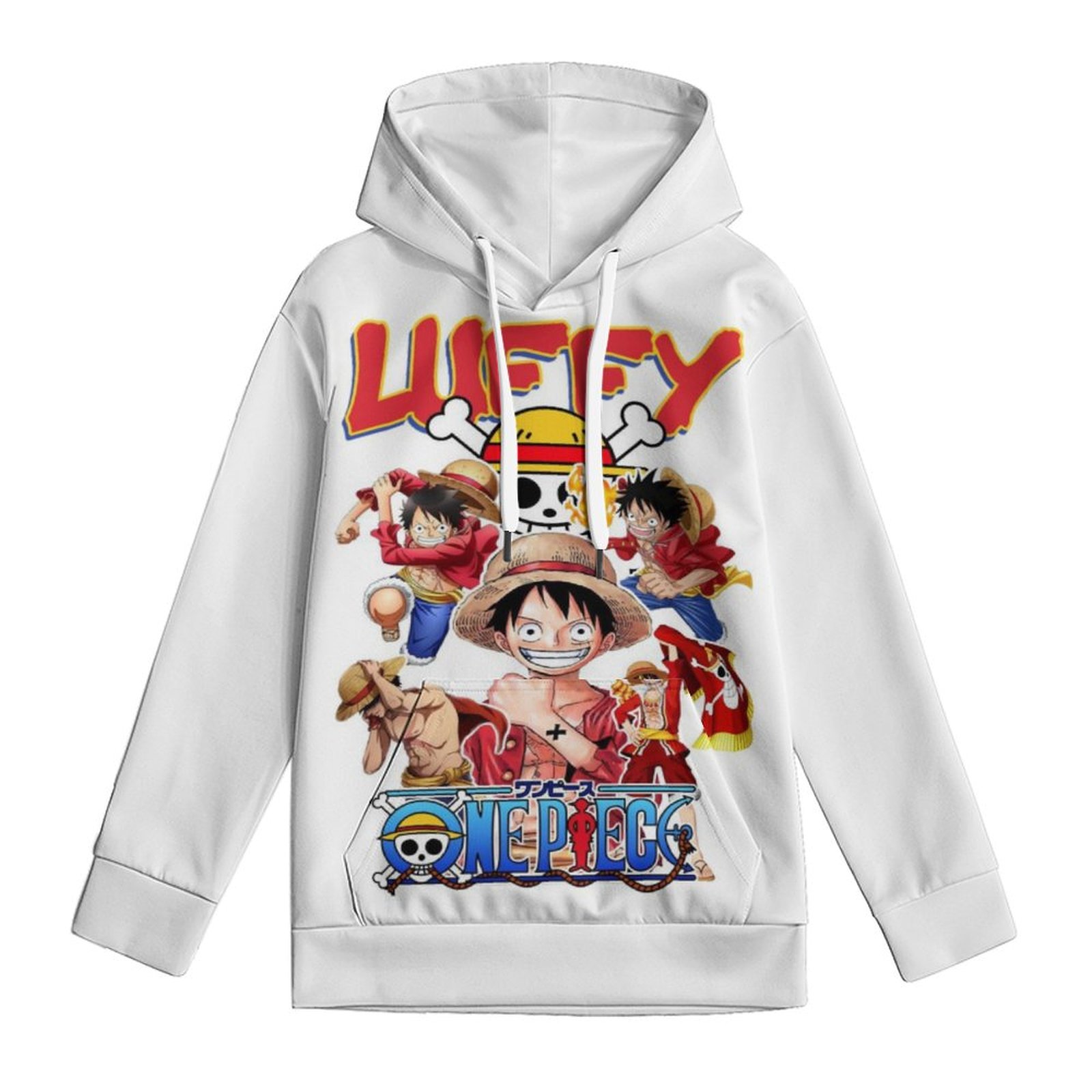 Anime One Piece Luffy Hoodie for Kids Teens L Pullover