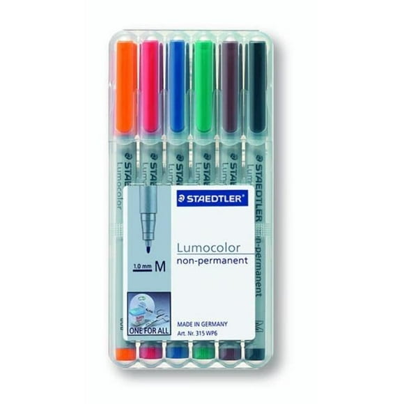 Staedtler ST 313 WP6 Stylo Surélevé Lumocolor, S permanent 6 Pcs