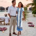 thumbnail image 3 of Chririnla Navy Stripe Shirts for Men,Womens Short Sleeve Pencil Dress,Couple Matched Clothes Fashion Elegant Guest Sets for Couple Hawaiian Luau Matching Outfit for Wedding/Going Out,S-3XL, 3 of 6