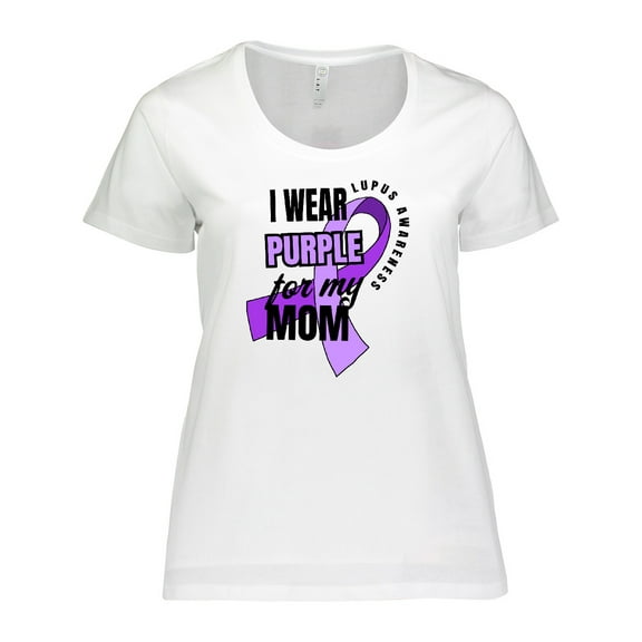 Inktastic I Wear Purple For My Mom Lupus Awareness Women's Plus Size T-Shirt