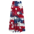 thumbnail image 5 of Plus Size Skirts for Women Independence Day High Waist A-Line Skirt Elastic Waist Flowy Skirt Stars and Stripes Party Festive Maxi Skirt, 5 of 5