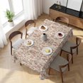 thumbnail image 3 of Brown Flowers Table Cloth Waterproof Tablecloths, Vintage Farmhouse Floral Leaves Vines Tablecloth Dining Table Cover for Kitchen Party Tabletop Outdoor, Rectangle Tablecloth 54x108 Inch, 3 of 9
