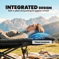 thumbnail image 3 of Folding Camping Cot for Adults, 78.7" x 31.5" Padded Outdoor Bed with Integrated Headrest, Heavy Duty Metal Frame, Water-Repellent Oxford Fabric, Black, for Camping and Patio, 3 of 7
