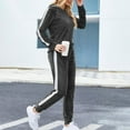 thumbnail image 3 of Fanxing 2024 Clearance Women's Velour Tracksuits Set Zipper Hooded Sweatshirt with Sweatpants Long Sleeve 2 Piece Joggers Outfits S,M,L,XL,XXL, 3 of 7