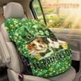 thumbnail image 3 of KUIFORTI St Patricks Day Car Seat Sun Shade Cover, Baby Car Seat Cover for Travel Cooler Temperature Infant Car Seats Reflective Heat Protector, UV Protection Toddler Car Accessories, Cartoon Dog Cat, 3 of 7
