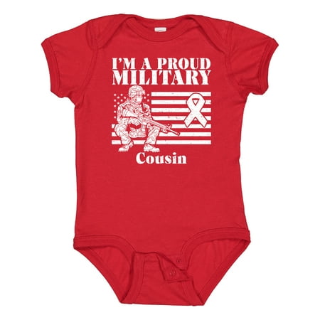 

Inktastic Proud Military Cousin Red Friday Gift Baby Boy or Baby Girl Bodysuit