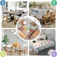 thumbnail image 4 of Pioneer Flower Floral Print Pattern Square Tablecloth,Waterproof Square Table Cover,Wipeable Spillproof Washable Table Cover for Home Kitchen Party Decor 60"x60"(152x152cm), 4 of 6