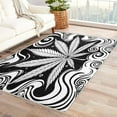 thumbnail image 1 of Weed Rugs for Living Room Bedroom - Trippy Rug 4x6 - Black and White Carpet for Home Decor - Washable Non Slip Patterned Indoor Large Area Rug - Soft & Low Pile (ZN&670), 1 of 7