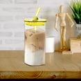 thumbnail image 6 of 400ML Heat-Resistant Glass Cup with Lid & Straw, Multifunctional Cold Drink/Juice/Milk/Coffee Cup for Daily Use, 6 of 7