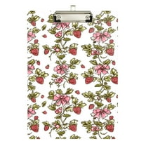 ALAZA Plastic Clipboard A4 Letter Size Decorative Clipboards for Students Women Men 9" x 12.5" Strawberries