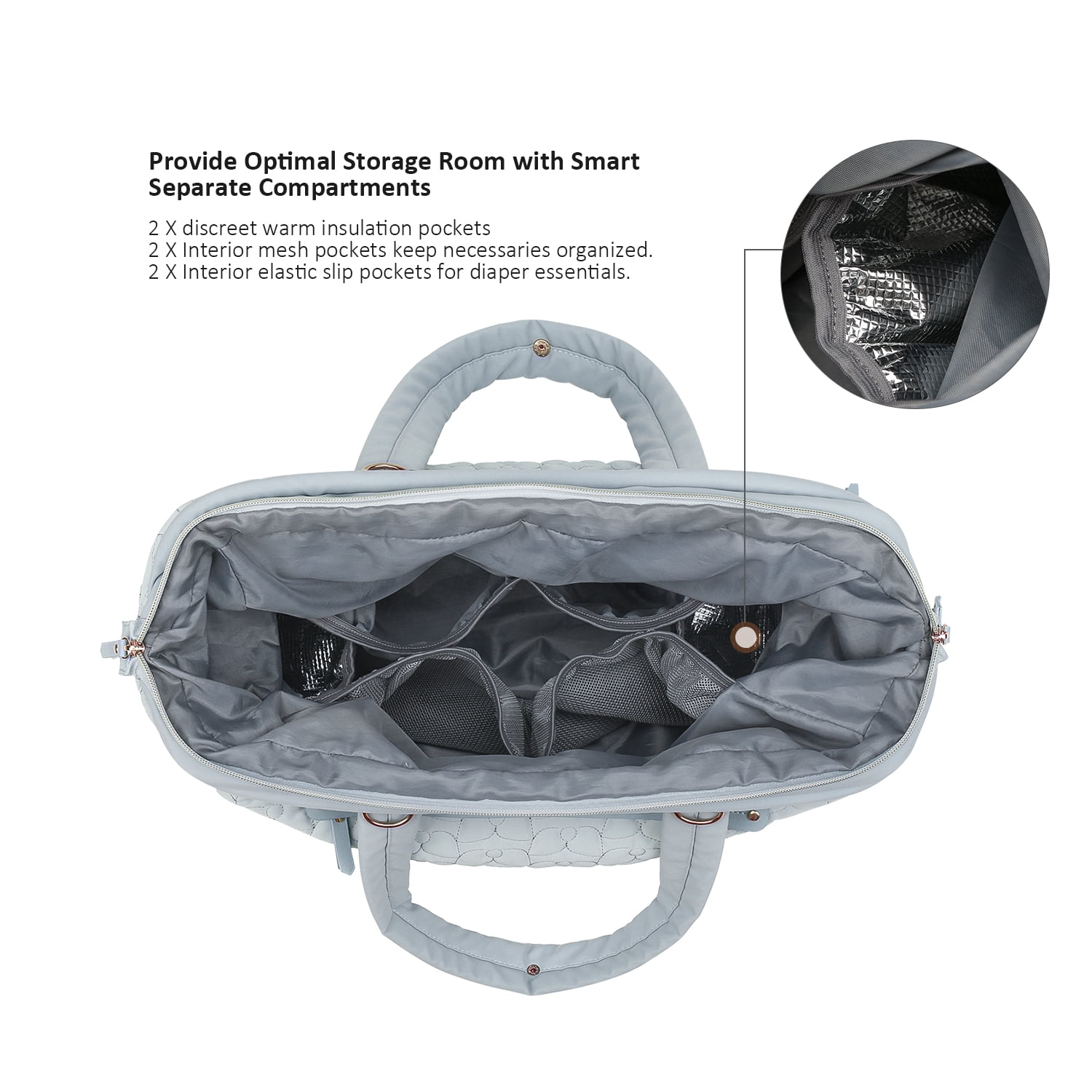 Baby Diaper Bag Tote with Shoulder Strap Diaper Organizer Bag Portable Mommy Bag Baby Bag for Work,Travel,Outdoor