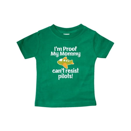 

Inktastic Proof Mommy Cant Resist Pilots Gift Baby Boy T-Shirt