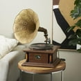 thumbnail image 2 of DecMode 18" x 28" Copper Wood Music Functional Gramophone with Record, 1-Piece, 2 of 11